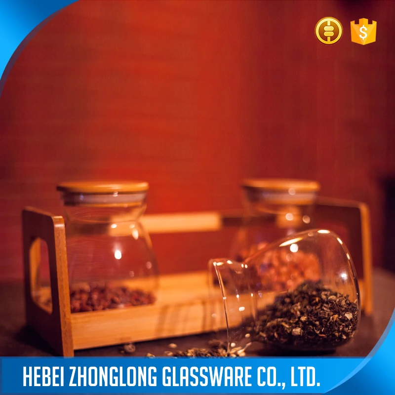 hot sale!!! Kitchen helper glass storage container for honey condiments Glass Storage Jar Set Glass Tank for kitchen Utensil OEM