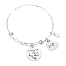 Inspirational Charm Bracelet Adjustable Bangle Gift for Women Girl Sister Mother Friends, Stainless Steel Expandable Cuff Charms