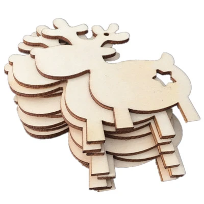 Christmas Green decorative custom Elk wooden chips crafts