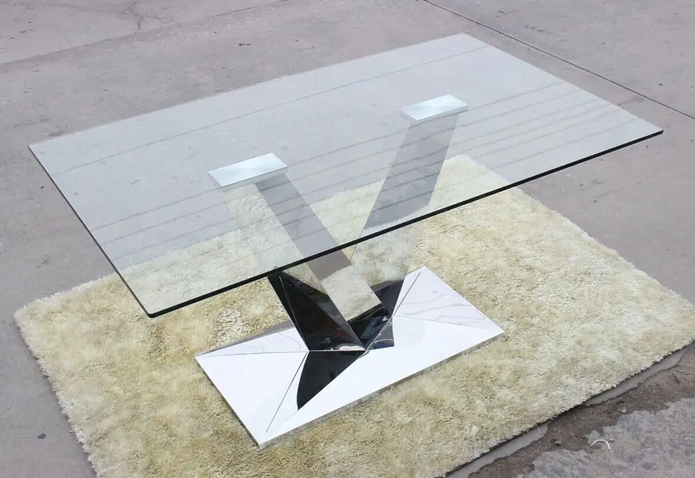 Toughened glass stainless steel table home furniture