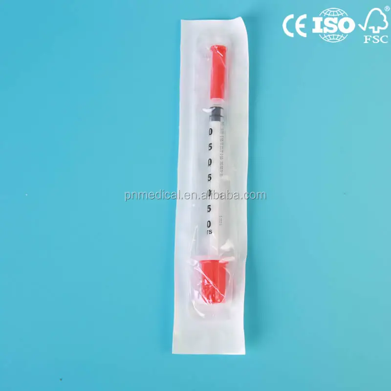 
New style wholesale plastic rubber plunger 40iu 1ml insulin syringe 