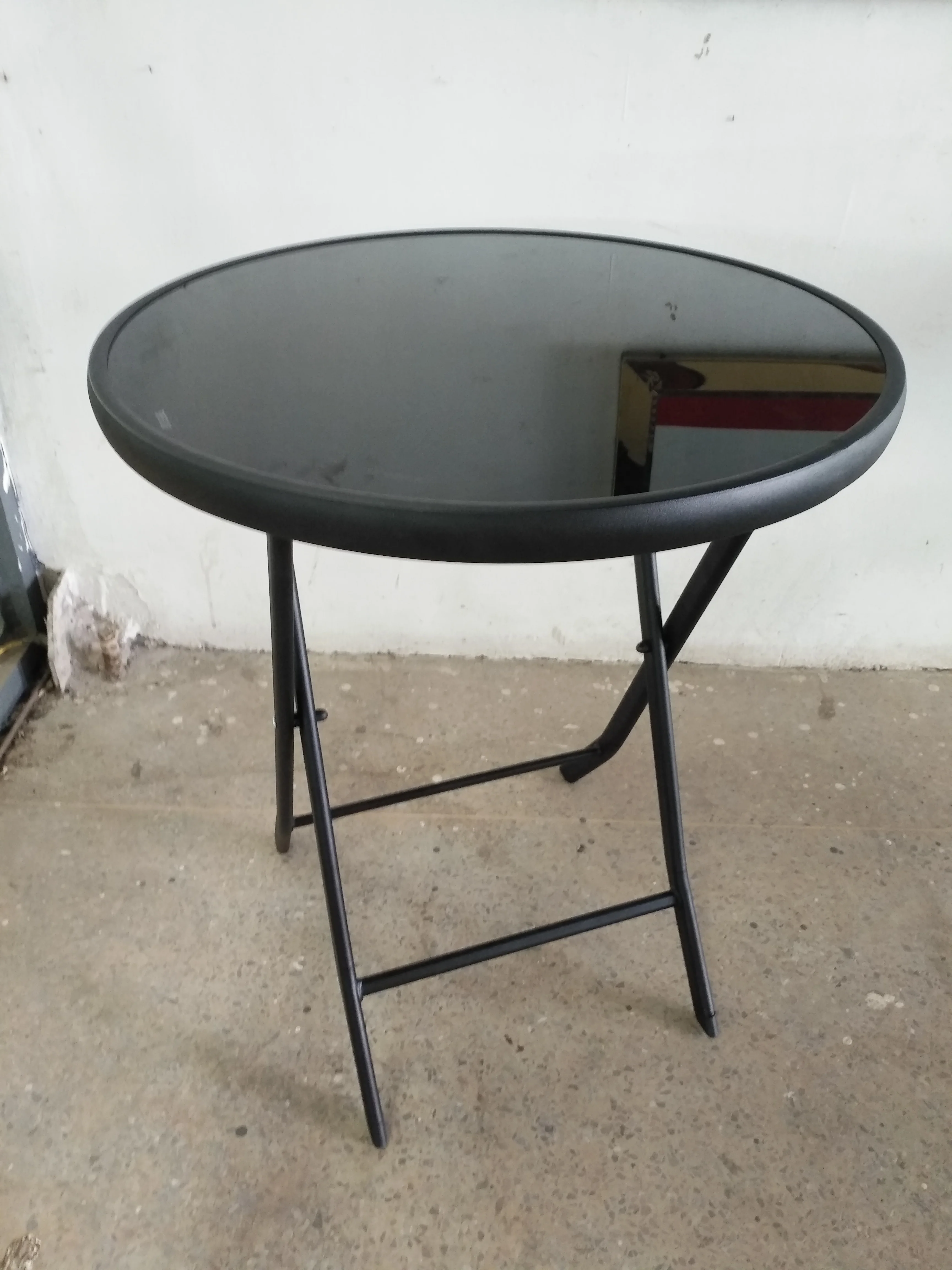 
Metal Steel Home Round Outdoor Cafe Terrace Foldable Folding 60cm Bistro Patio Garden Table 