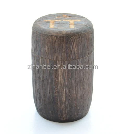 2024 Custom logo small vintage wooden tea box carbonized wood tea caddy burned effect