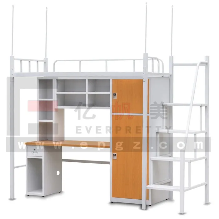 
New Design Dormitory School Loft Bed With Desk For Student 