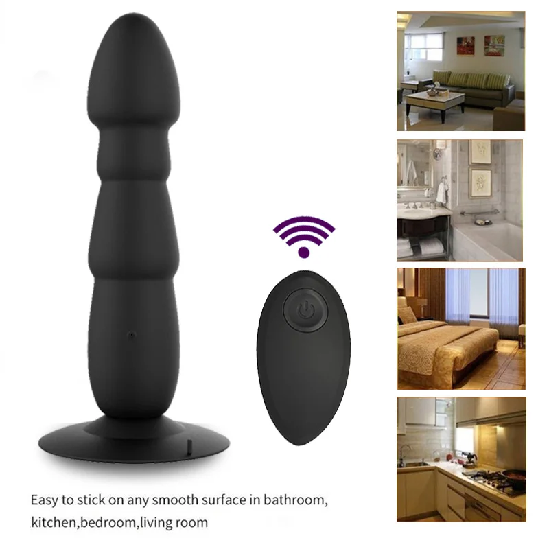 
10 speeds Wireless Remote Charging Large Dildo Anal Plug Soft Prostate Massager Butt Plug Dildo Vibrator Sex Toys for Men Women 