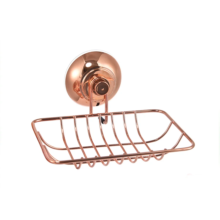 
Bathroom kitchen rose gold suction hanging soap dish holder soap basket holder 