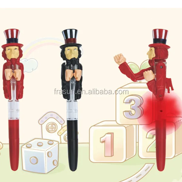 Plastic flashlight ballpoint pen with boxing man/BOXING PEN