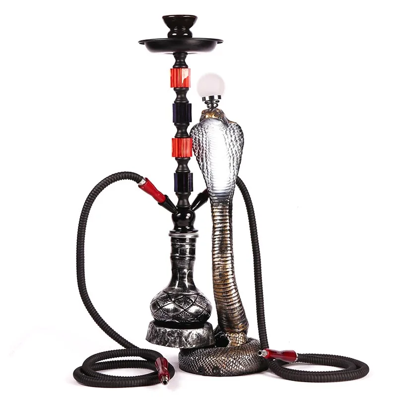 Home lounge furniture snake hookah snake decoration shisha 62cm animal hookah 2 pipe for bar