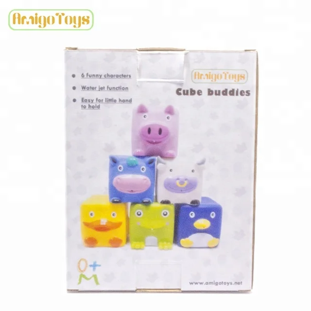BPA Free Cute Bear Water Squirting Educational Block Toys