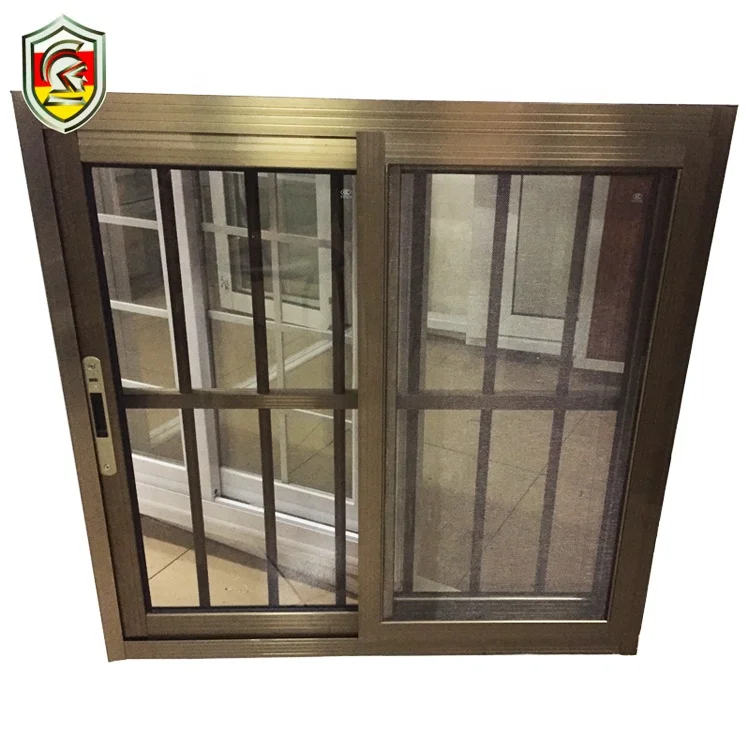 5mm double tempered glazed modern house style sliding window fenetre aluminium