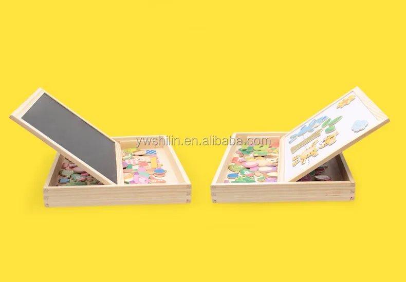 Wooden Magnetic Puzzle Games with Double Sided Magnetic Boards