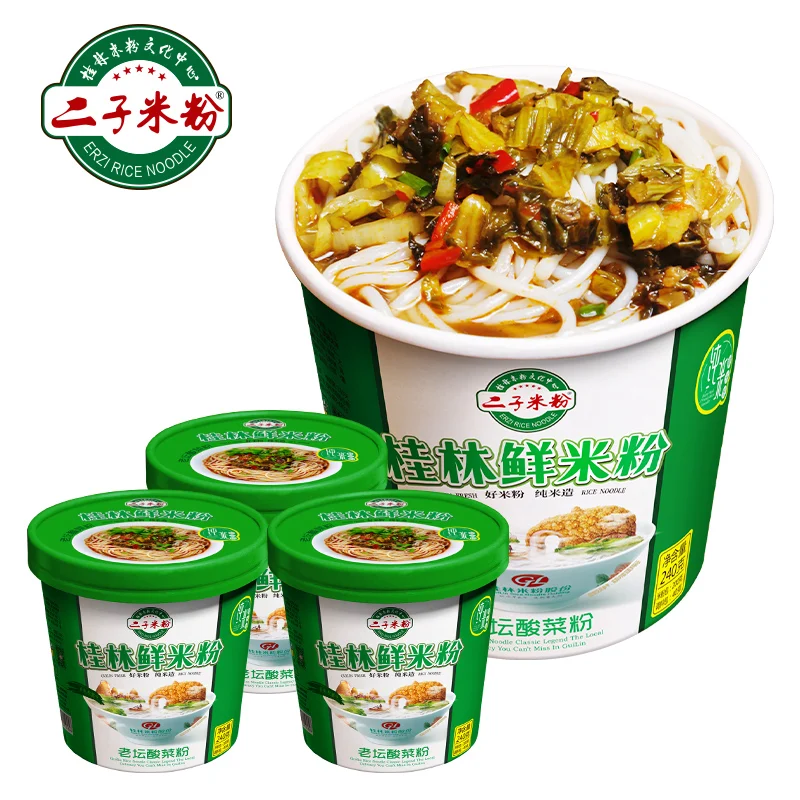 Special unfried noodle 240g best reman noodles cup packaging with Laotan Sauerkraut rice flour