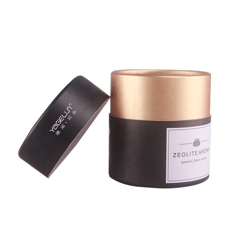 
cardboard tube black cylinder Kraft paper box packaging/paper case packing box with screw lid 