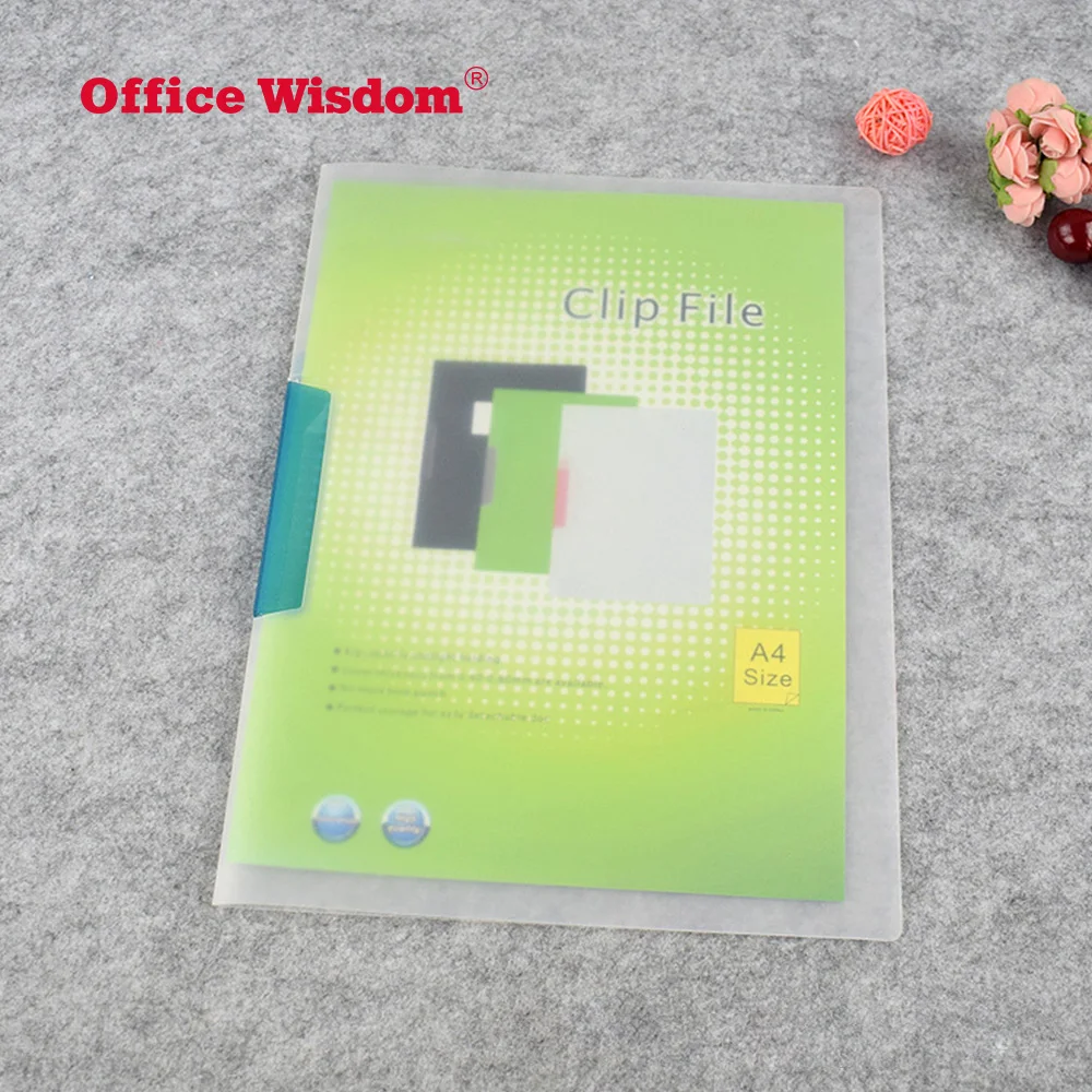 Office Wisdom A4 PP plastic Rotary clip file folder Rotary clip report folder cover with swing clip file