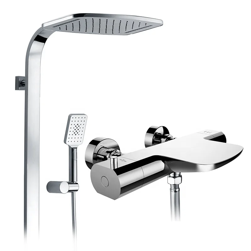 HIMARK rain shower set robinet colonne de douche mitigeur douch bathroom thermostatic rainfall bath & shower mixer faucet set