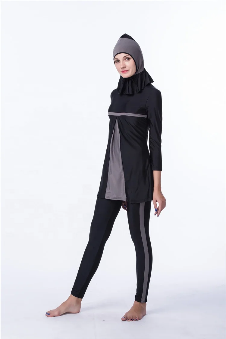 2019 Swimwear Women Muslim Swimsuit Plus Size Full Cover Islamic Hijab Islam Beachwear Ladies Modest Swimming Suit