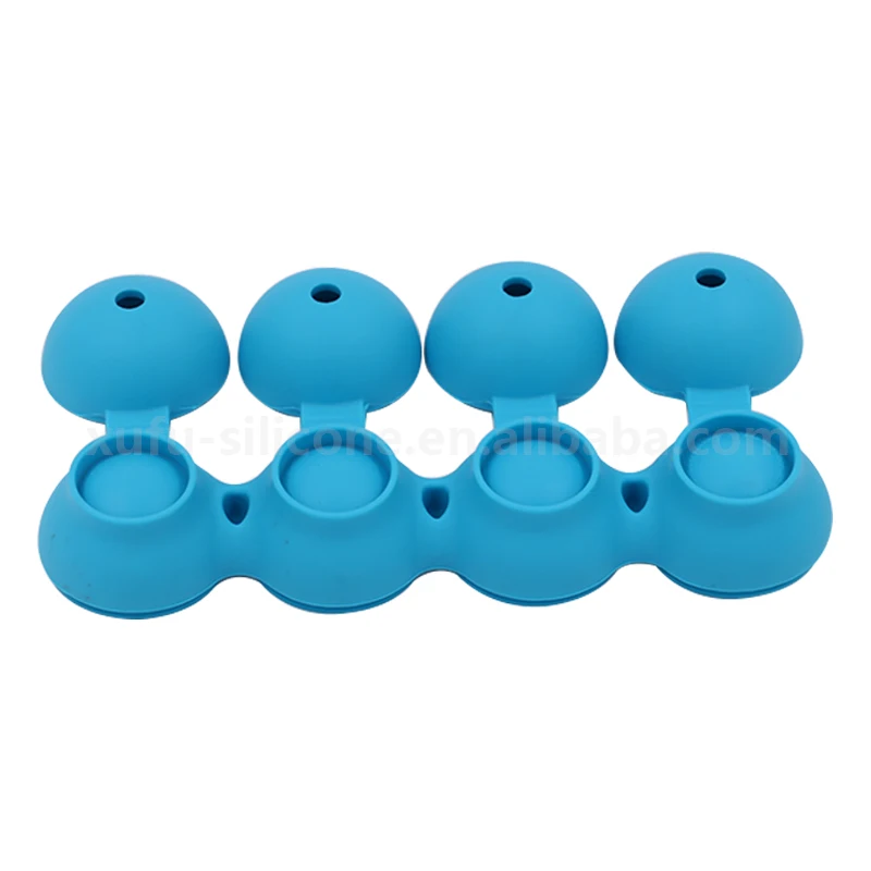 Wholesale BPA Free Food Grade Crystal Clear Ice Hockey Machine Mold Jumbo 2 Cavity Silicone Ball Ice Puck Mold