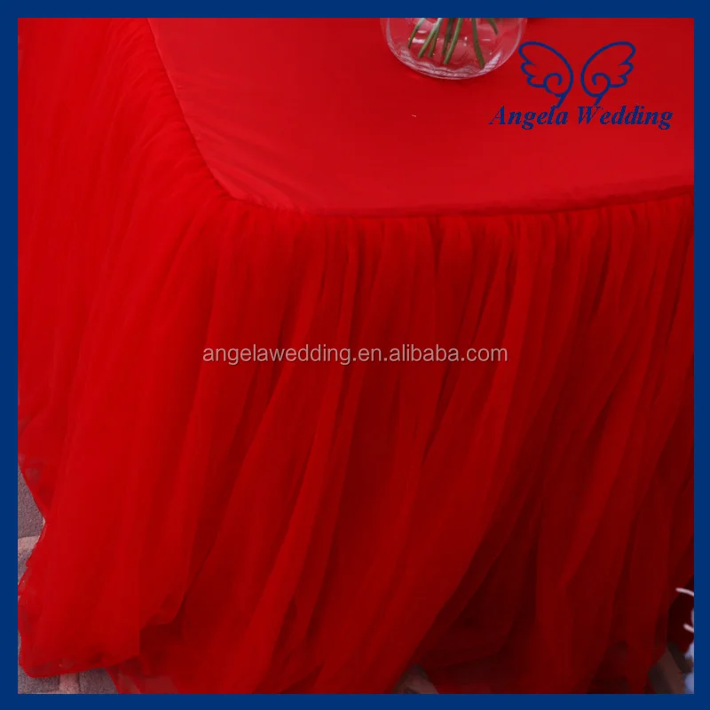 SK005P красная пышная Тюлевая юбка с оборками для свадьбы