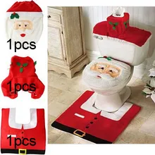 3pcs Bathroom Santa Claus font b Toilet b font Seat Cover Rug Set New Year 2016
