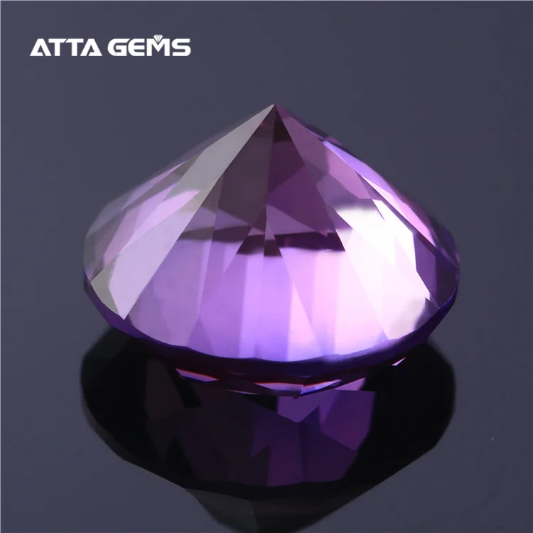 61# Round Brilliant Cut Purple Grape Synthetic Corundum Lab Created Purple Sapphire Gemstone for Sale