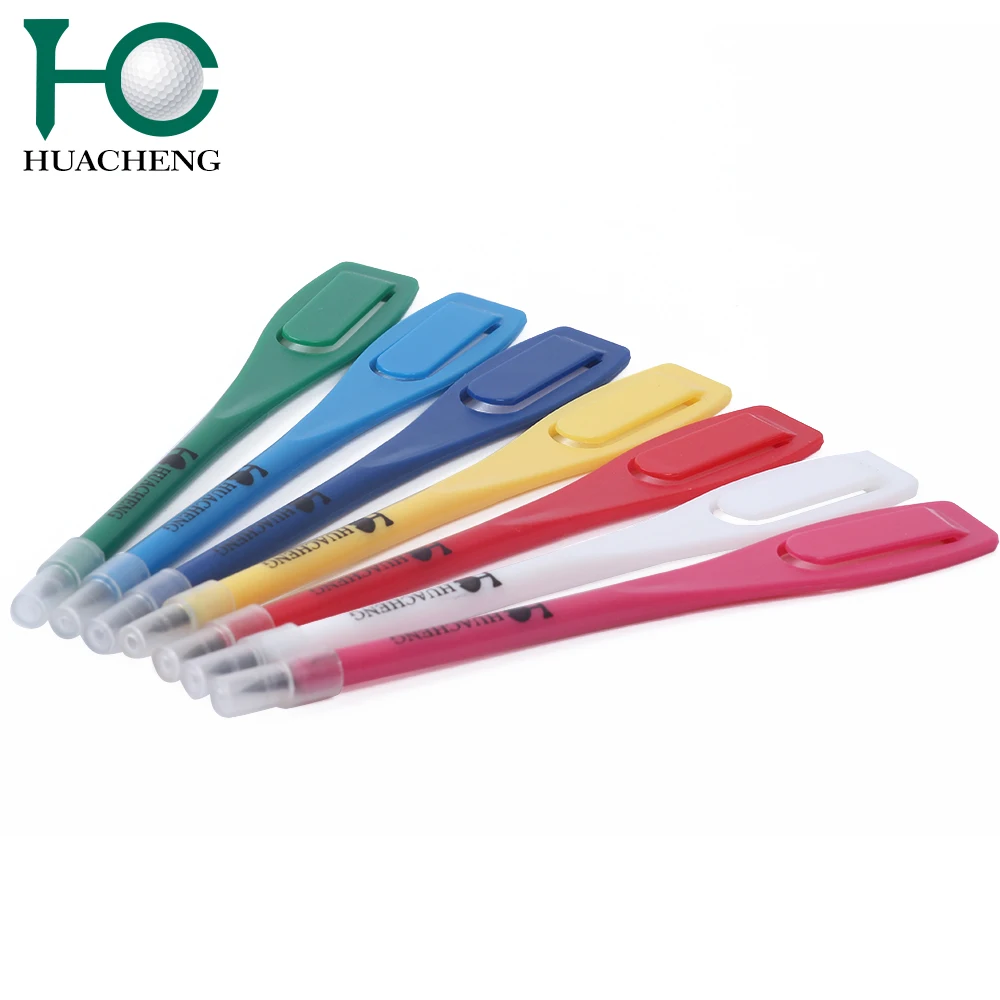 Colorful plastic golf pencils with cap in plain or with custom logo printing