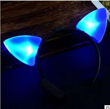 Светящаяся повязка на голову с кошачьими ушками со светодиодной подсветкой аксессуары для волос