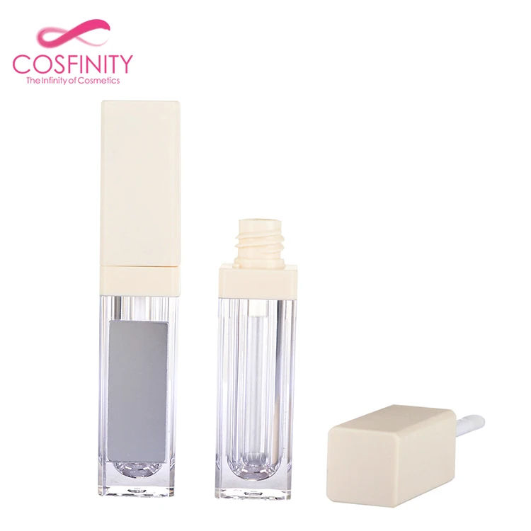 
China make your own logo glitter lipgloss containers liquid lipstick bottle silver plastic lipgloss tube 