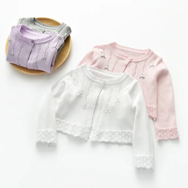 
baby girl cardigan smocked embroidery flower design handmade fall kids sweater design wholesale children clothes lots 