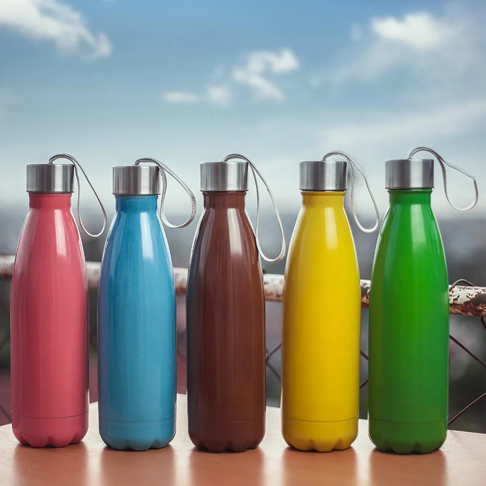 OEM Custom Logo Sports Double Wall Vacuum Insulated Stainless Steel Water Bottle With Lid