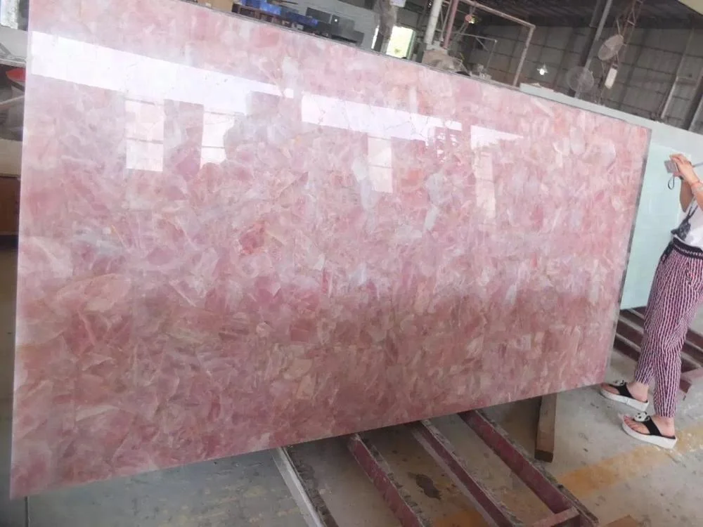 
quartz crystal china suppliers Interior Wall decoration natural rose crystal quartz slab 