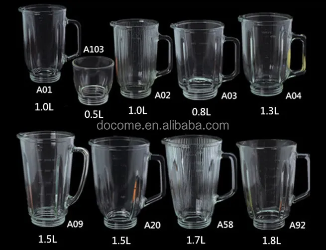 GA-BL-A26 Round 1.3L Soda Lime Glass Blender Jar Juicer Part from BLENDERJAR Brand vaso de vidrio licuadora