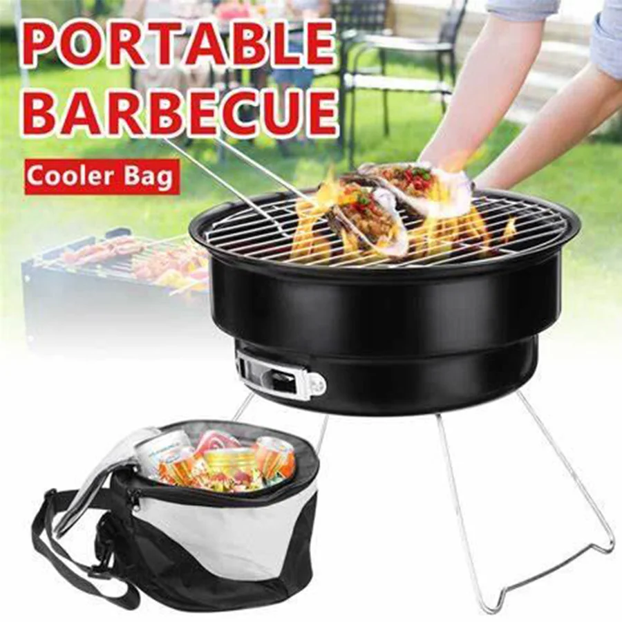 Barbecue Grill   Portable Lightweight  Charcoal  BBQ Grill for Outdoor with cooler bag