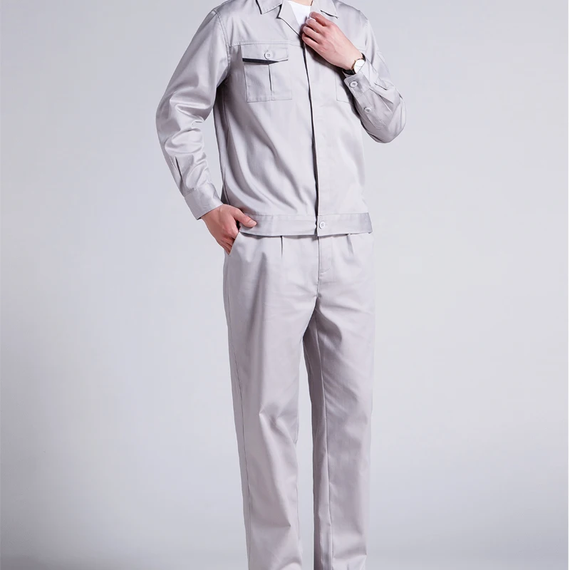 Gray Workwear Uniform For Industrial Men Work Wear Polyester Antistatic Workwear For Worker Work Suit