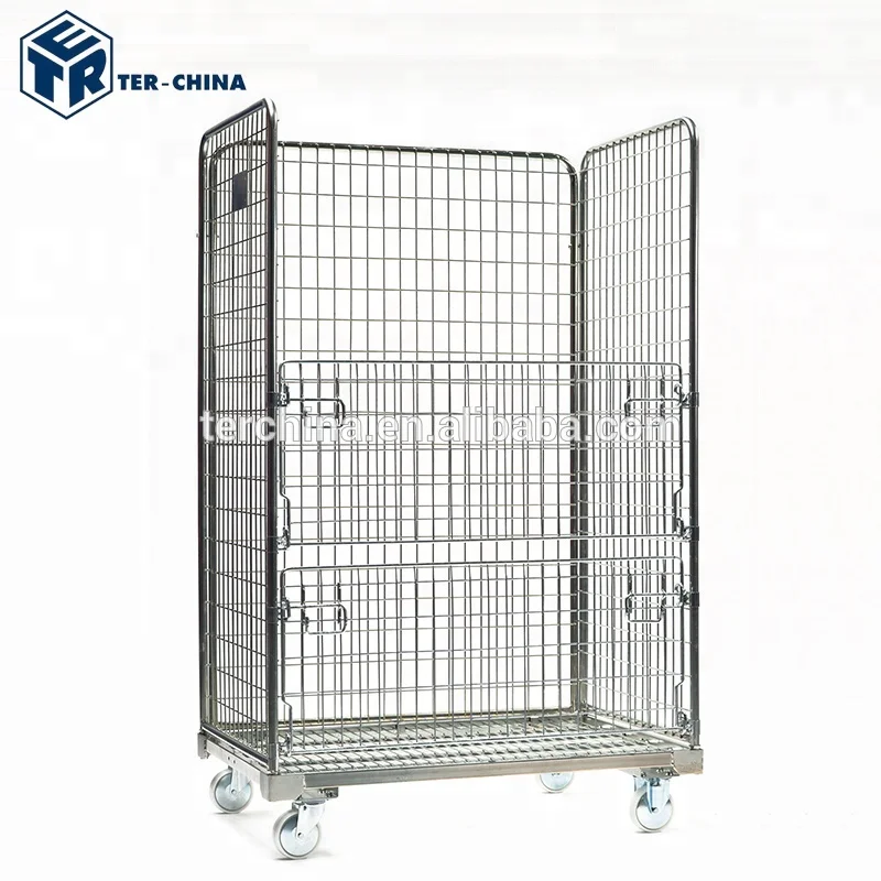 Best Quality Movable Warehouse Roller Trolley Cages
