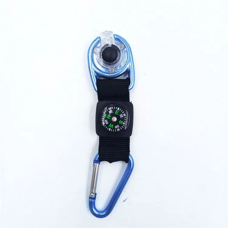 BT-A218 многофункциональный брелок со светодиодными лампами, алюминиевый компас, карабин