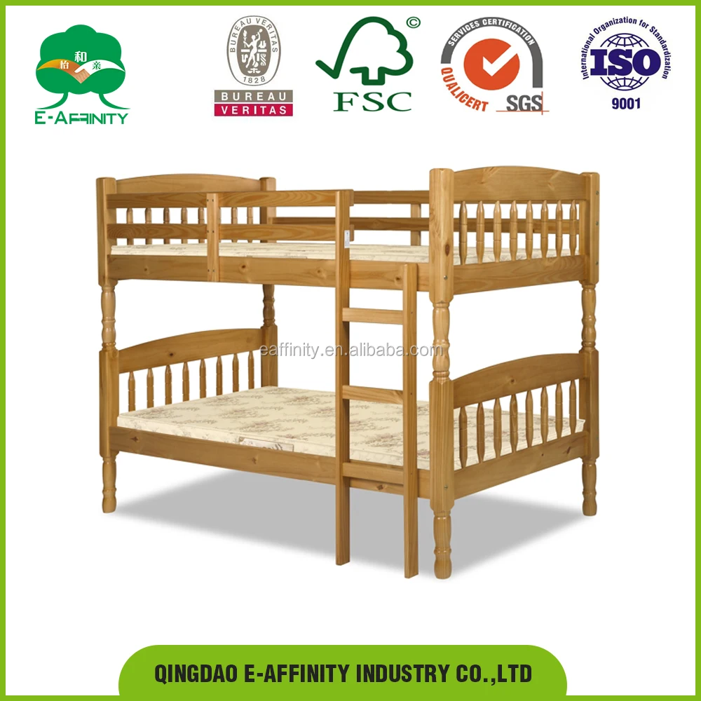 JG-SR-051 natural pine bunk bed