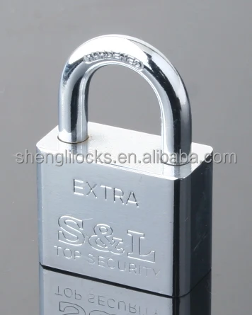 High quality square chrome plated iron shengli & tri-circle padlock factory price