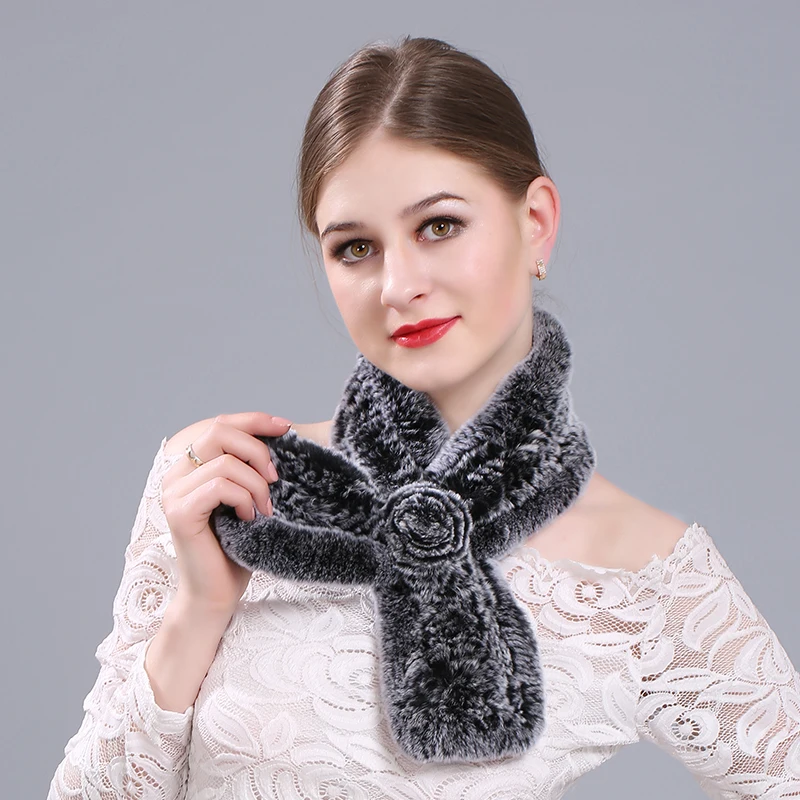 New products fashion woman winter warm dyed fur scarf