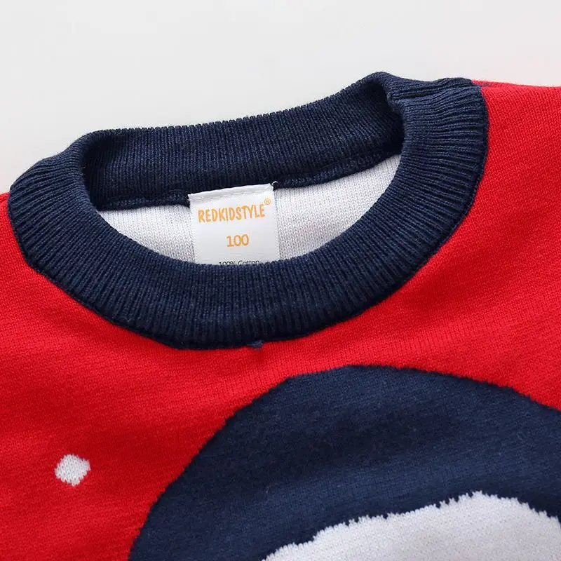 
wholesale christmas jumpers, christmas pullover baby sweater, christmas round neck knitwear for children 