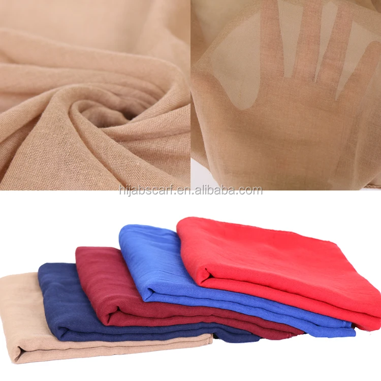 Summer Islamic Scarves Solid Color Lightweight Shawls Maxi Hijab Women Plain Cotton Scarf Hijabs
