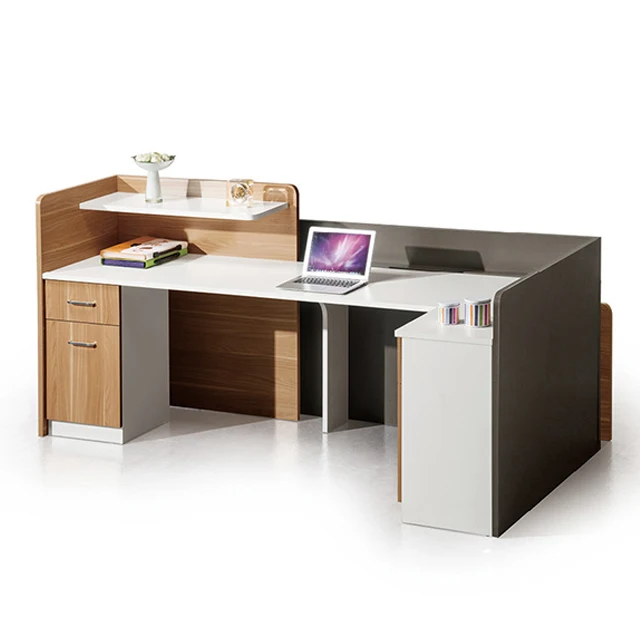 
light walnut office furniture luxury design curved hotel reception desk 