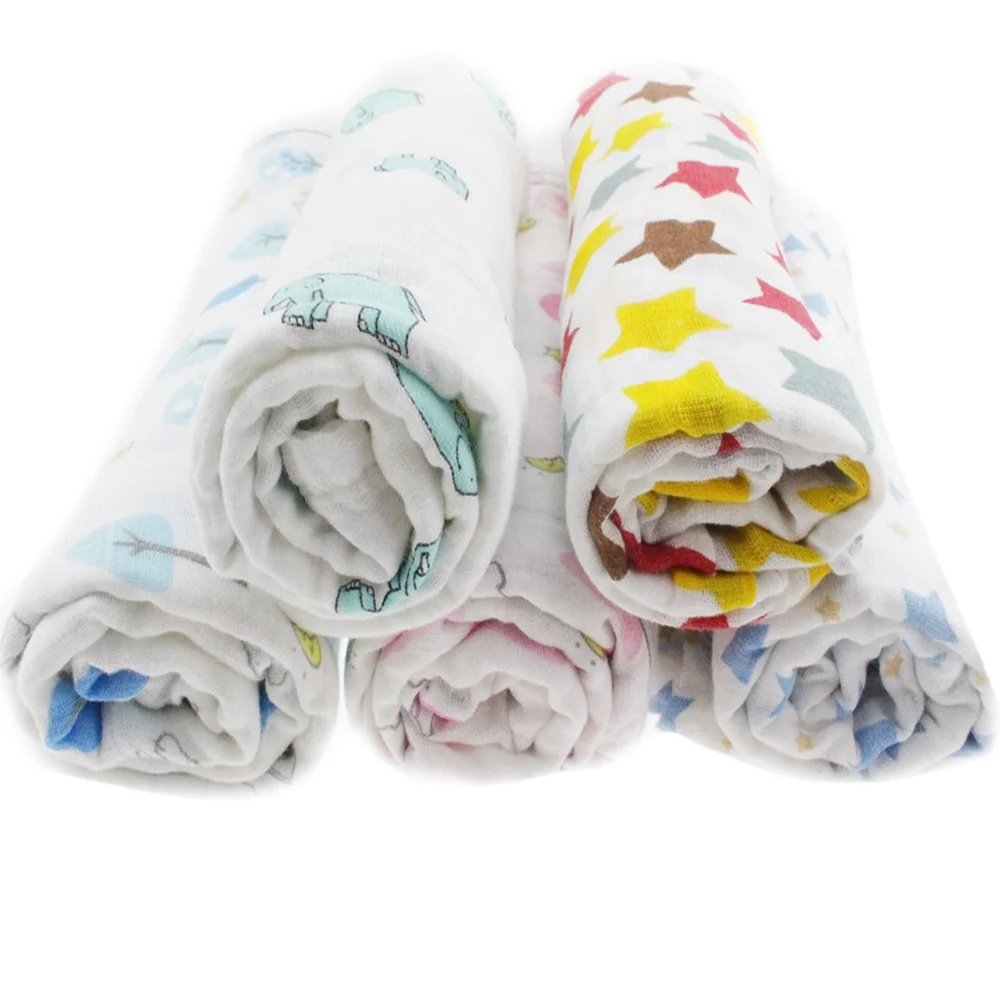 Factory custom Amazon hot sale organic cotton baby muslin swaddle blankets