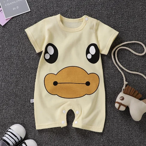 Factory price 100% cotton one-piece jumpsuit cartoon newborn baby romper