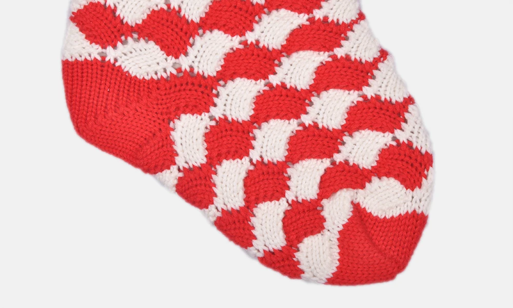 
good quality folder cuff chunky thick diamond Jacquard knitted Christmas stocking 