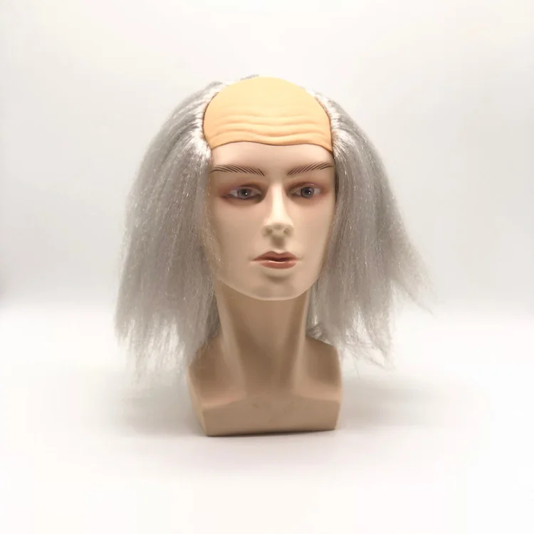 Funny play party wig synthetic bald man wig