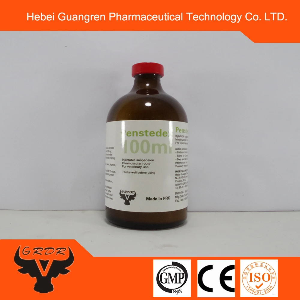 
Veterinary medicine Penstedex Pencillin G+Dihydrostreptomycin 100ml Injection for cow,horse,swine infectious disease 