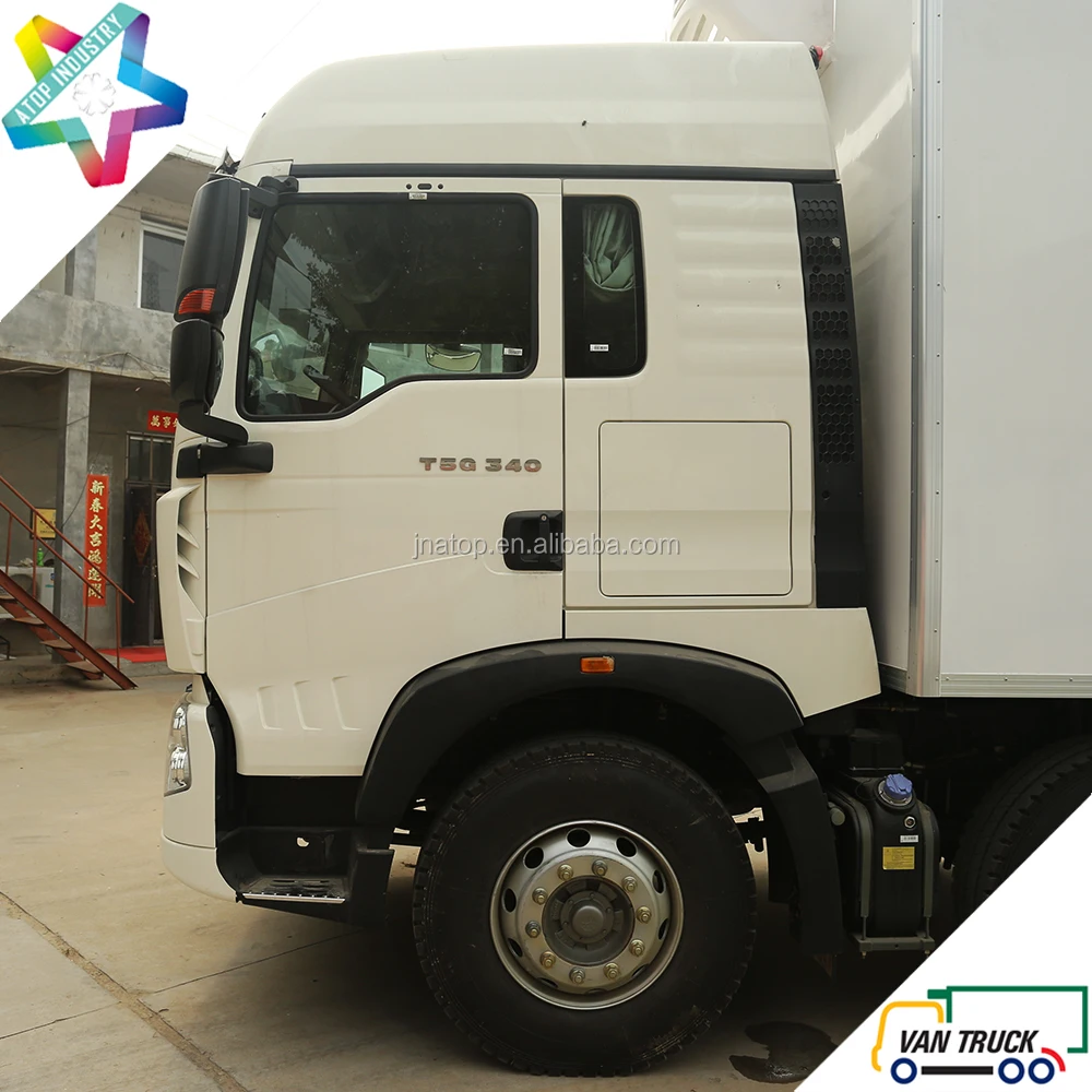 Heavy Duty 9.6m refrigerator truck body 31T Sino-Truck T5G 340Hp chassis reefer truck