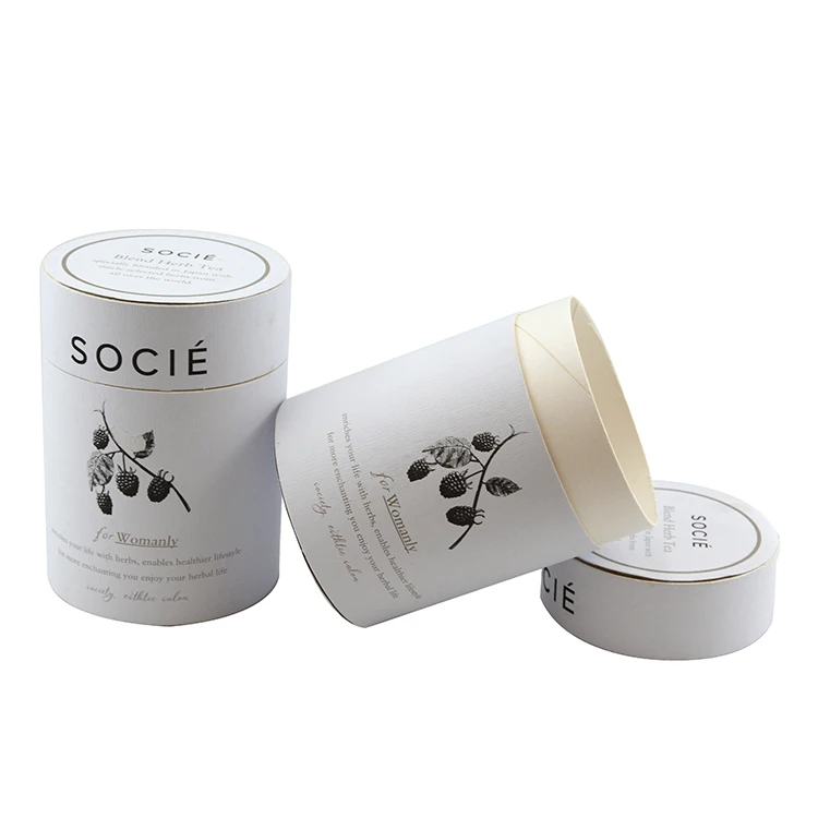 Factory price cylinder paper box biodegradable jars printed paper tube tea packaging