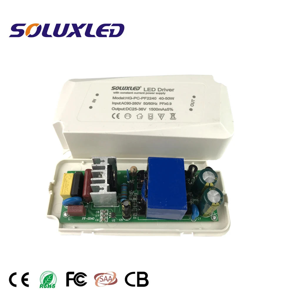 40W 42W 48W 50W LED Driver Galvanic Isolation with active power factor 0.95 for hotel department home down light panel light