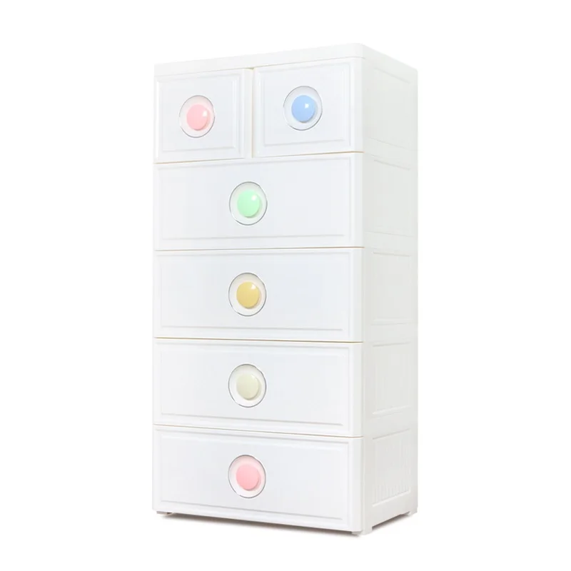 Elegant Multi-layer Storage  Cabinet Plastic Drawer with Lock& Wheels